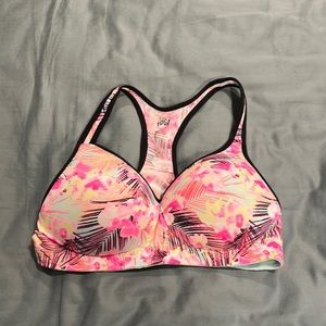 Padded floral Victorias Secret sports bra (pink yoga brand)